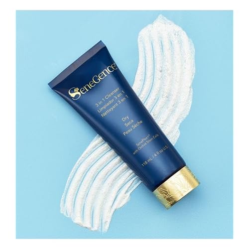 SeneGence 3 in 1 Cleanser for Dry Skin, 4 Fl Oz, Hydrating, Exfoliating, and Toning Cleanser with Blue Seaweed Extract and Yarrow Extract for Smooth, Nourished Skin