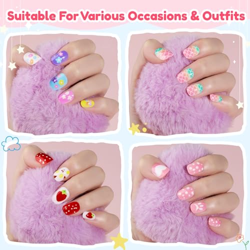 Teenitor 360 Pc Press On Nails for Kids - 15 Styles, 12 Sizes