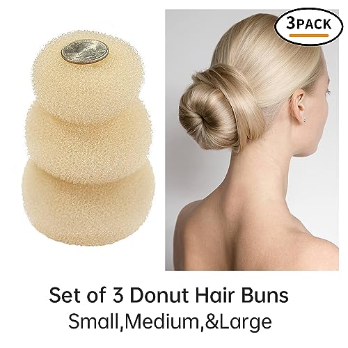 Hair Bun Maker Set - 3 Sizes Donut Shaper with 20 Bobby Pins