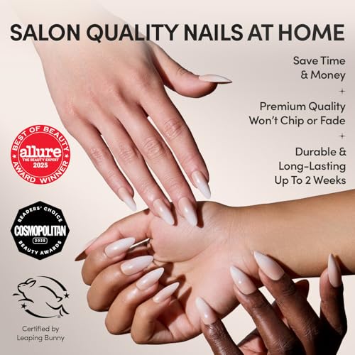 Glamnetic Medium Almond Press-On Nails - Glazed Nude Ombré