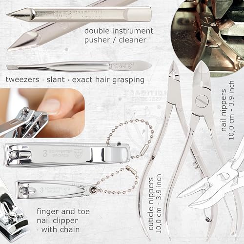 10-Piece Manicure Pedicure Grooming Kit in Leather Case