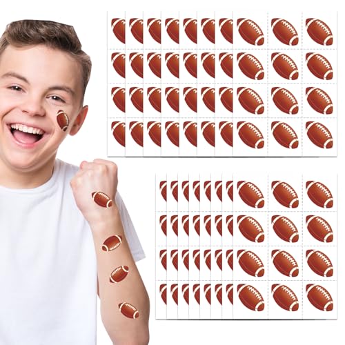 Football Temporary Tattoos - 192Pc Pre-Cut Stickers, 16 Sheets