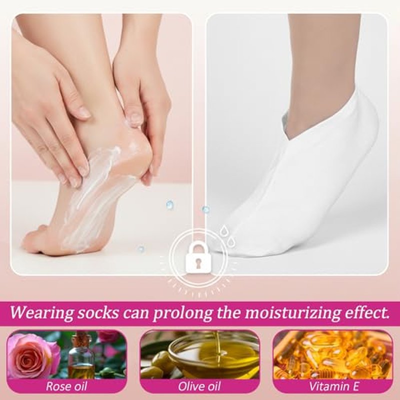 3 Pairs Moisturizing Socks for Overnight Foot Care