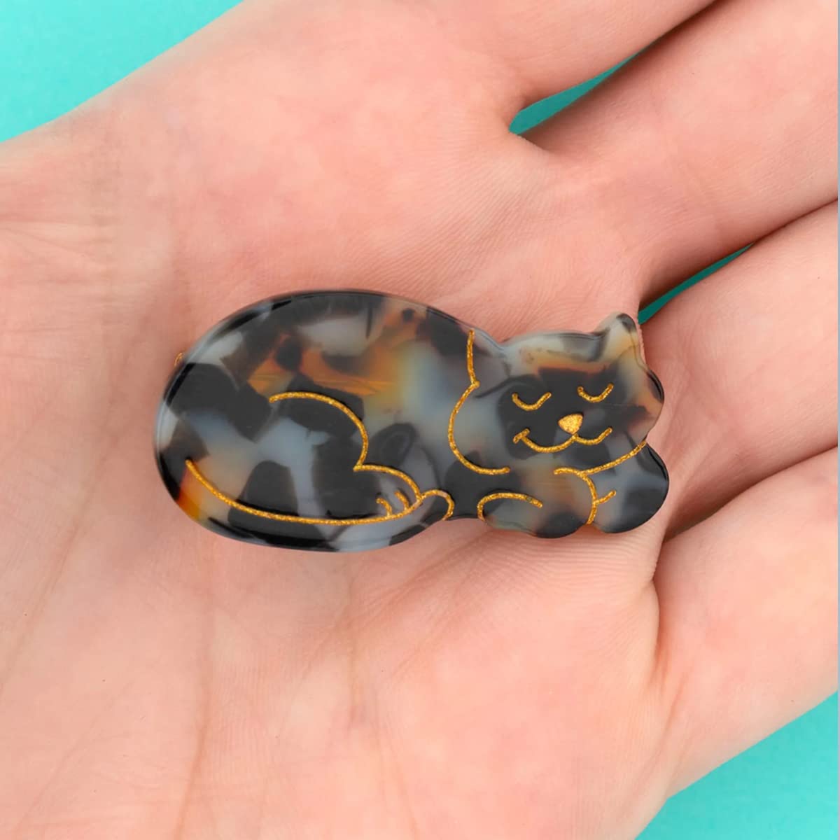 Tortoiseshell Cat Hair Clips,Cellulose Acetate Hair Clips,Small Hair Clips for Girl,Pack of 2