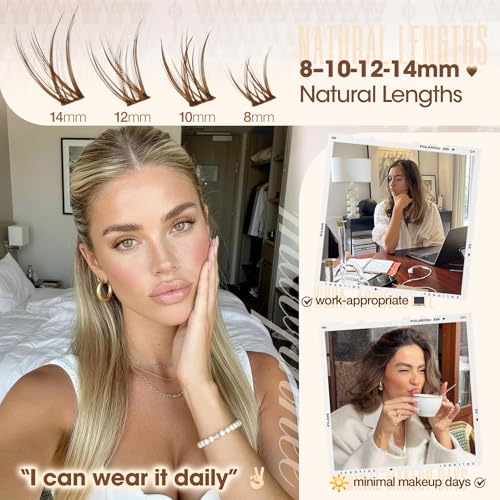 Brown Lash Clusters 8-14MM Wispy Eyelash Extensions (216Pcs)