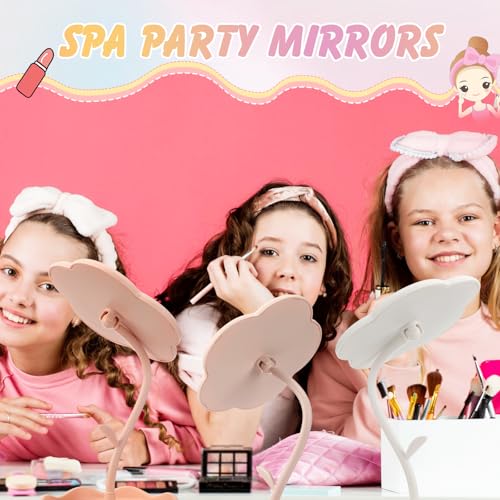 8 Pcs Flower Shaped Mirror Spa Party Makeup Mirror Sleepover Party Favor for Spa Sleepover Slumber Birthday