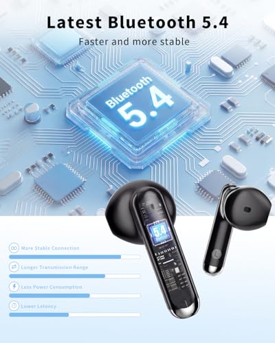 XIAOWTEK Wireless Earbuds with Noise Cancelling Mic - 50H Playtime, Bluetooth 5.4, IP7 Waterproof