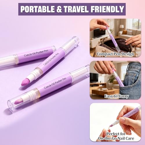 K-Gor 3 Pcs 2-in-1 Cuticle Oil Pusher Pen & Nipper Set