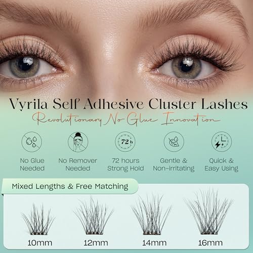 VYRILA Self-Adhesive Lash Clusters 120pcs Pre-Glued 3D