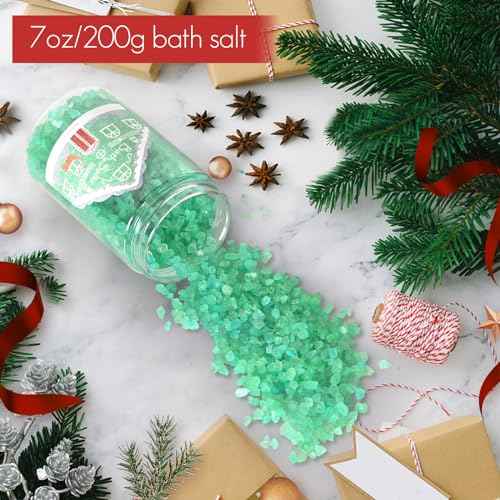 Christmas Spa Gifts for Women - Christmas Gift Ideas, Christmas Candles Gift, Christmas Gift Baskets for Women, Mom, Sister, Wife, Friend with Candle, Bath Bombs, Bath Salt, Soaps, Christmas Packaging