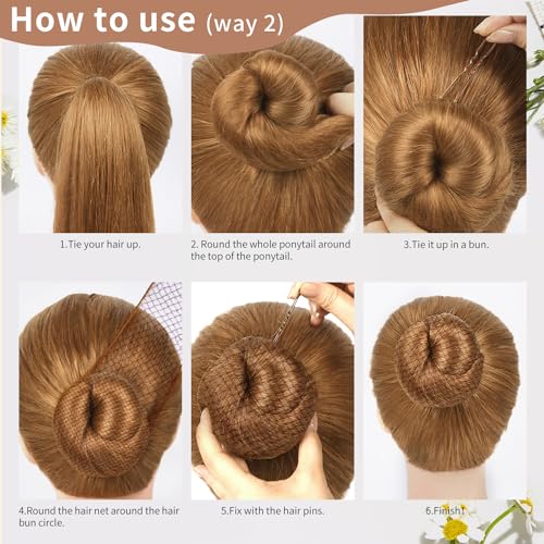 Hair Net and U-Shaped Pin Set - 30 Nets, 30 Pins, 5 Bands