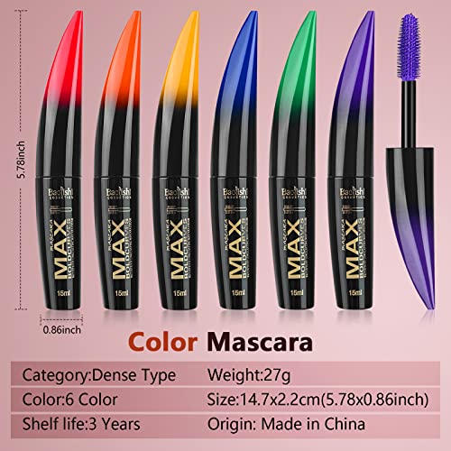 Joyeee Colored Mascara Set - 6 Colors Waterproof Mascara