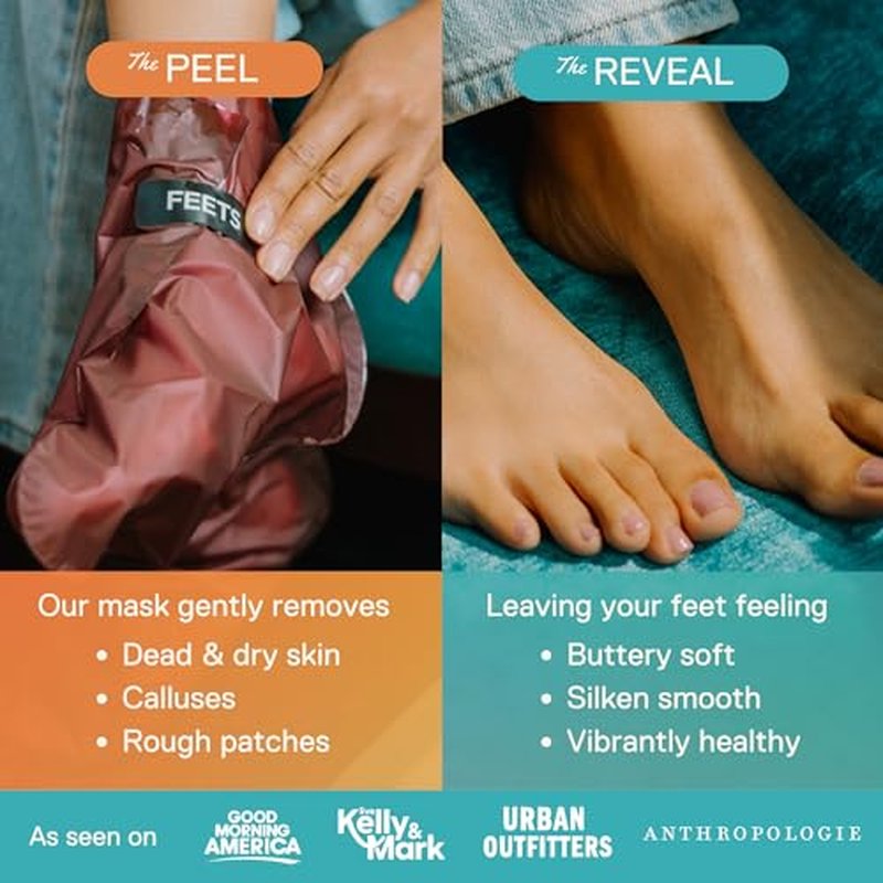 FEETS Foot Peel Mask - Eucalyptus & Lavender, 2-Pack for Soft Feet