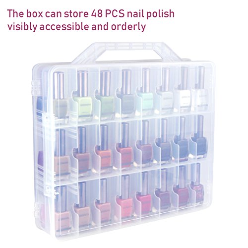 Nail Polish Holder Organizer for 48 Bottles with Adjustable Dividers