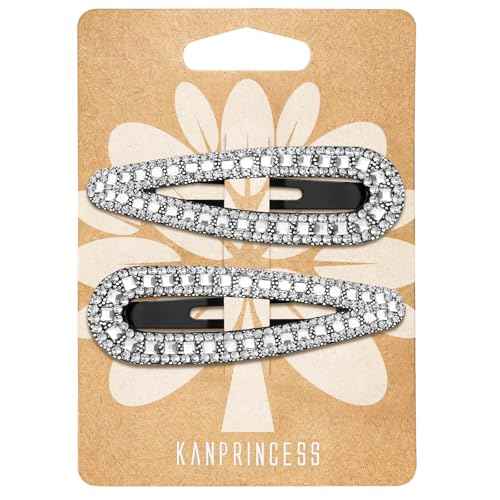 2PCS Rhinestone Hair Clips,Snap Hair Accessories,Decorative Hair Clips,Rhinestone Barrettes For Women Girls(SET14)