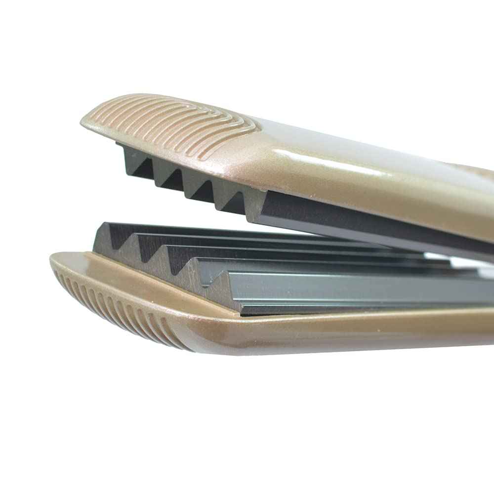 Hair Crimper Crimping Iron Professional 1.5 inch Plate Crimper Hair Tool Corrugation Curler Titanium Flat Iron Adjustable Temperature Corn Perm Corrugated Curler Gold