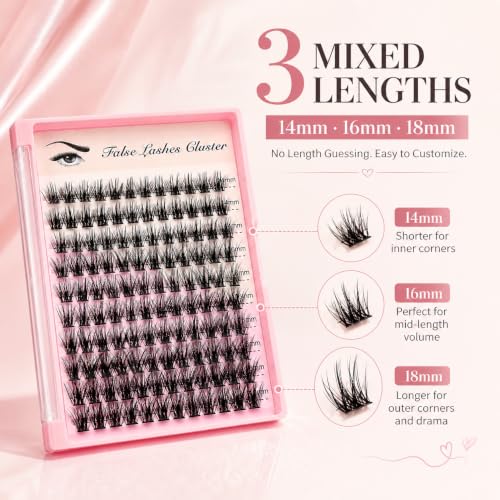 SULV Wispy Lash Clusters - Natural DIY Eyelash Extensions, 120PCS