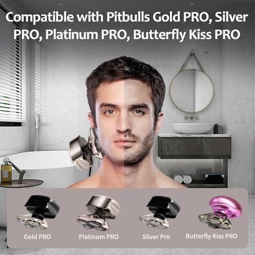 Replacement Head Compatible with Pitbulls Gold PRO GX5,Silver PRO SX5,Palm MX5,Platinum PRO PX5,Bull-Dog Razor - Hypoallergenic Stainless Steel Shaver Replacement - Compatible with All Skul Shaver