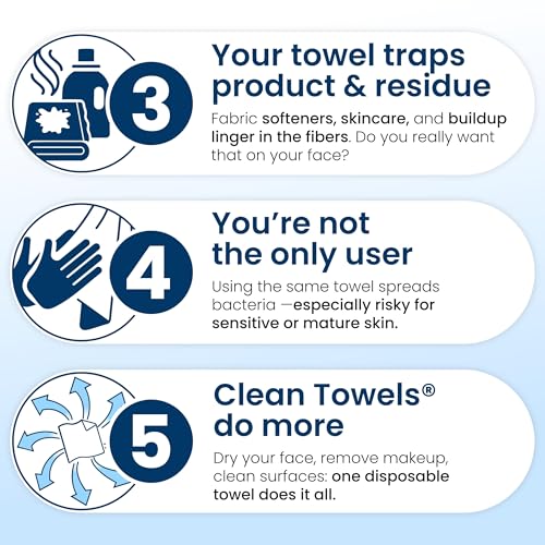 Clean Skin Club XL Face Towels - 50 Disposable Makeup Remover Wipes