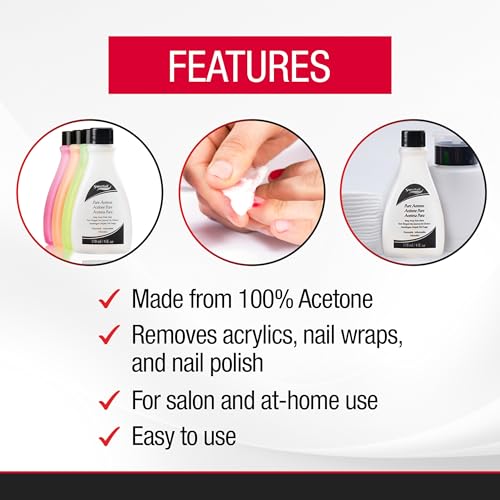 SuperNail Pure Acetone Nail Polish Remover Gel - Fast-Acting, Unscented, 4 fl oz