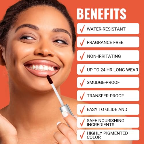 Vevivia 2pcs Lip liner Stain Peel Off,2-in-1 Lip Liner with Tweezer,Lip Stain Waterproof Long Lasting,Non-Fading Peel Off Lip Color,Stay On All Day,Perfect for Gift (Nude+Rose)