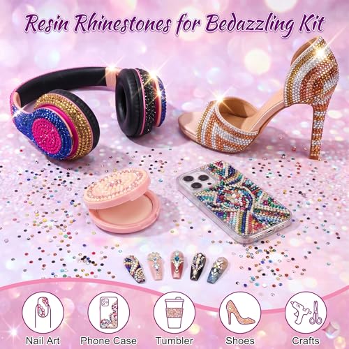 Jelly Rhinestones Bedazzling Kit - 40000 Pcs 40 Colors with Glue