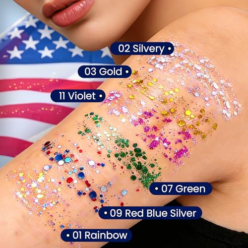 Red White Blue Glitter Stick - Waterproof Patriotic Body Makeup