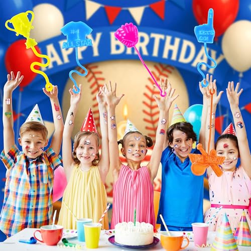 48 Pc Baseball Party Favors - Sticky Hands & Tattoos