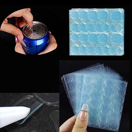 OwlkOrmy Thin Breathable Adhesive Tabs Fake Nail Glue Sticker 10~20 Sheets Super Sticky Double Sided Tips Flexible for Acrylic False Nails Manicure Tape (Blue 480 pcs)