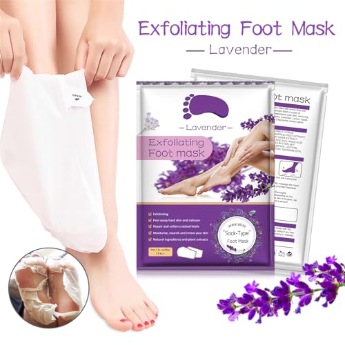 Lavender Foot Peeling Mask 5 Pack for Soft, Smooth Feet