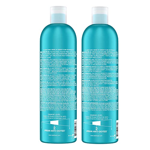 TIGI Bed Head Urban Antidotes Recovery Shampoo and Conditioner Set for Dry, Damaged Hair, 25.36 fl oz, 2 Count