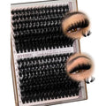 JIMIRE Lash Clusters 260D Manga+260D Volume Individual Lashes Clusters 12-24MM Long Eyelash Clusters Thick Mink Cluster Eyelash Extensions Fluffy Salon Like Cluster Lashes Pack