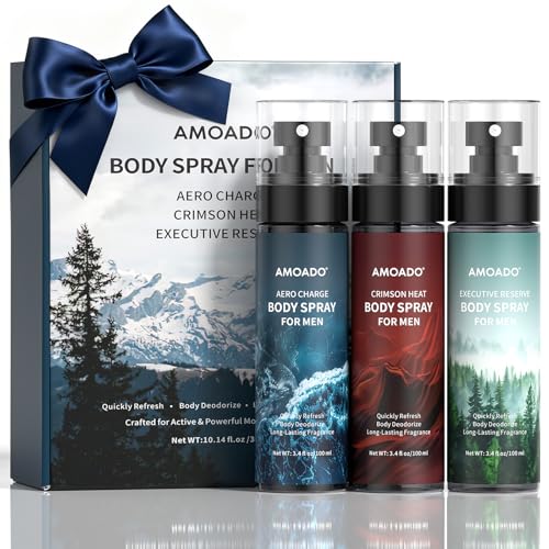 Men's Body Spray Set – 3 Scents, 3.4 fl oz Each