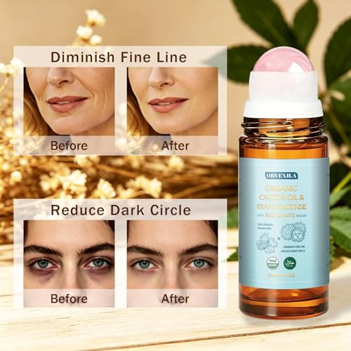 Frankincense Castor Oil Roll-On with Rose Quartz - 1.7oz
