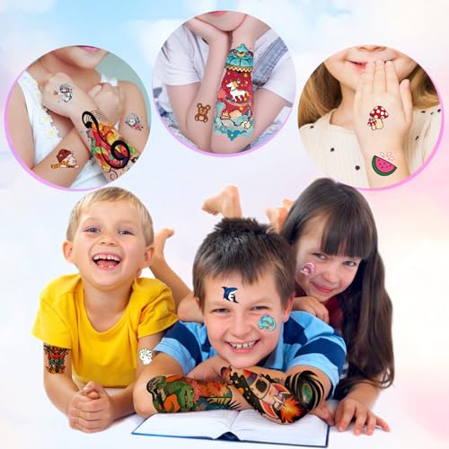 52 Pcs Kids Temporary Tattoos - Full Arm Waterproof Stickers