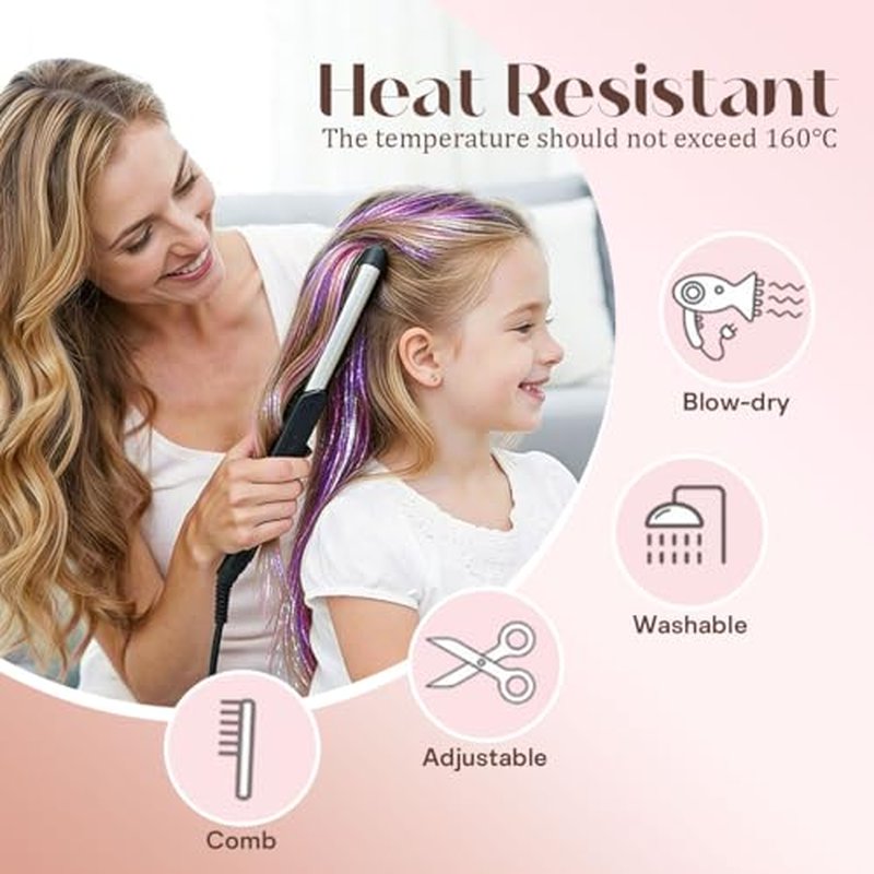 Hair Tinsel Kit with Tools - 20 Colors, 8000 Strands, 48 Inch