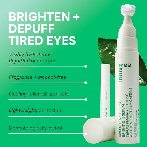 Innisfree Green Tea Caffeine Eye Serum with Cooling Roll-On