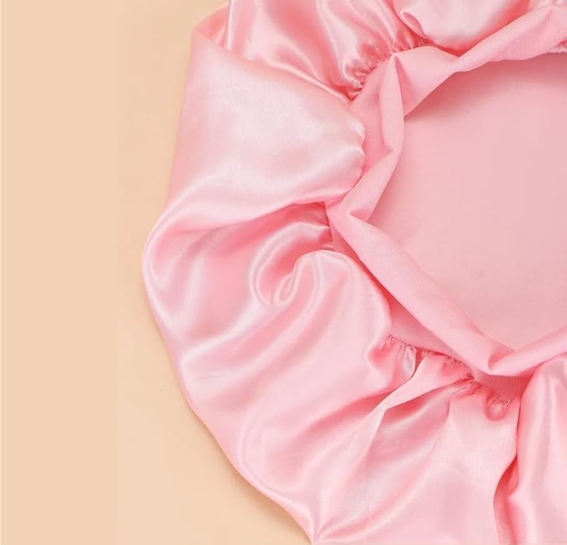 Satin Bonnet for Women - Sleep Cap & Hair Protection, Wide-Brimmed Silk