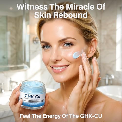 GHK-Cu Peptide Face Cream with Copper Peptides - Anti-Aging Firming Moisturizer for Wrinkle Reduction, Collagen Boosting & Skin Revitalization, Hydrates with Hyaluronic Acid