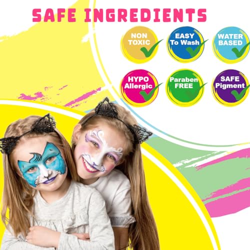 Bowitzki Face Painting Kit 23 Colors Water Based Non Toxic