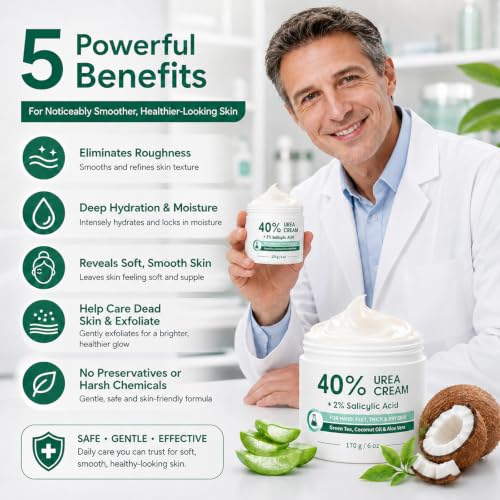 Urea Cream 40% for Feet - Cracked Heels & Callus Care 6oz