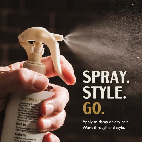 DandyMen Sea Salt Spray for Men Tobacco Vanilla 8.45 fl oz – Texturizing, Matte Finish