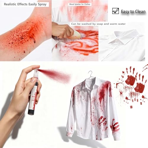 Vampire Fangs & Fake Blood Spray Makeup Set