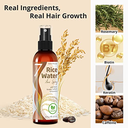 Seven Minerals, Organic Aloe Vera Gel & Fermented Rice Water blended with Rosemary, Biotin, Caffiene, and Keratin