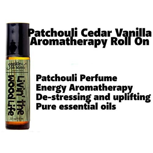 Frankie & Myrrh Patchouli Essential Oil Roll On Perfume Trio | Natural Coconut Oil Roll On Pack of 3 | Vanilla, Grapefruit, Dark Aged Patchouli