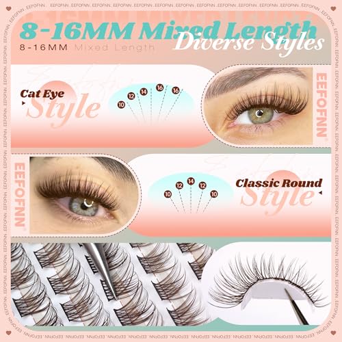 Brown Wispy Lash Clusters C Curl 8-16MM DIY Eyelash Extensions