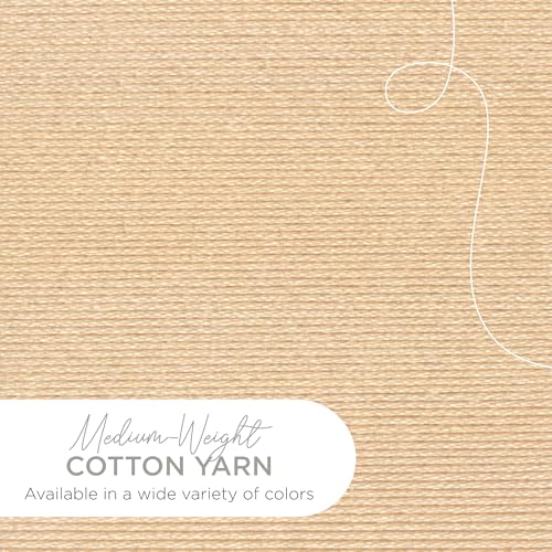 Lion Brand 24/7 Cotton Yarn, Lightweight Yarn for Knitting, Crocheting, and Crafts, Ecru, 1 Pack