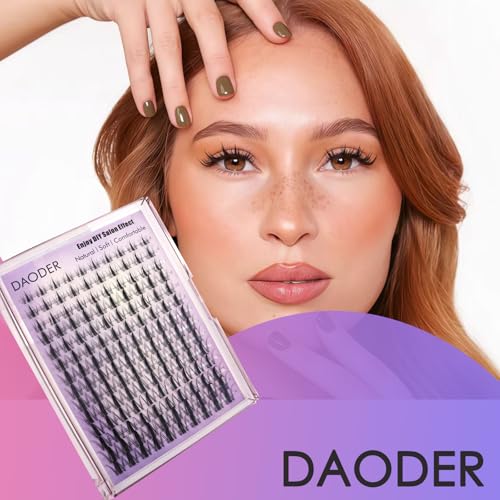 DAODER Spiky Lash Clusters Natural Fairy Anime Manga Lash Extension Wet-Look 8-18MM Invisible Clear Band Eyelash Extension Clusters D Curl 140pcs Reusable(8-18MM Spiky)