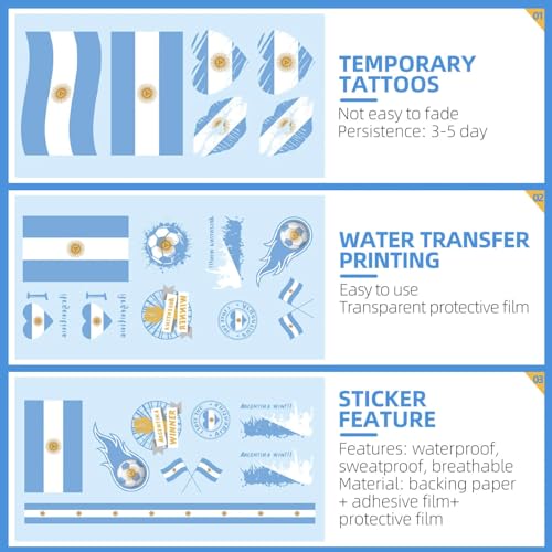 2026 World Cup Flag Temporary Tattoos - 20 Sheets