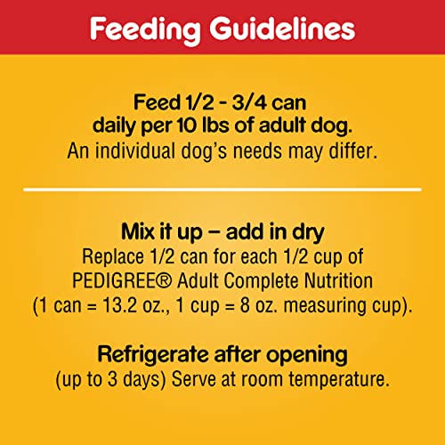 PEDIGREE CHOICE CUTS IN GRAVY Adult Canned Soft Wet Dog Food with Beef, 13.2 oz. Cans (Pack of 12)